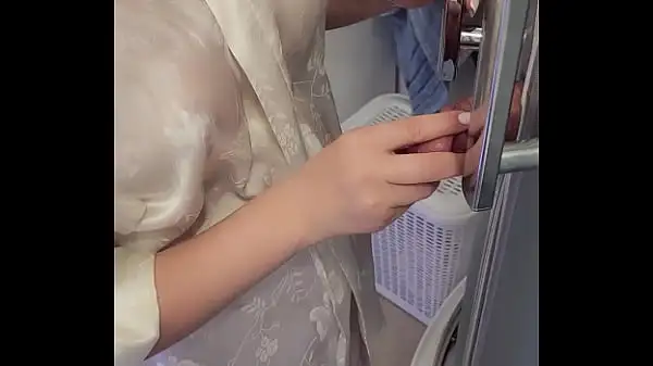Stepmom helped her son jerk off and cum